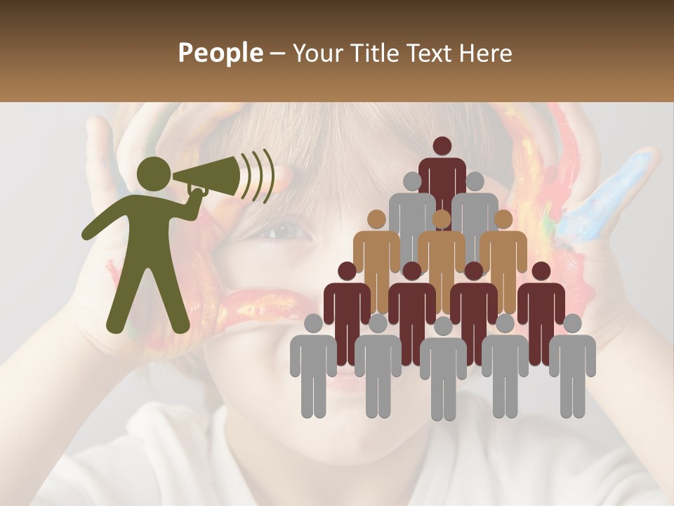 A Young Boy Holding His Hands Up To His Eyes PowerPoint Template