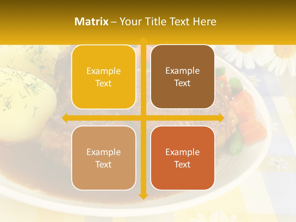 A White Plate Topped With Meat And Vegetables PowerPoint Template