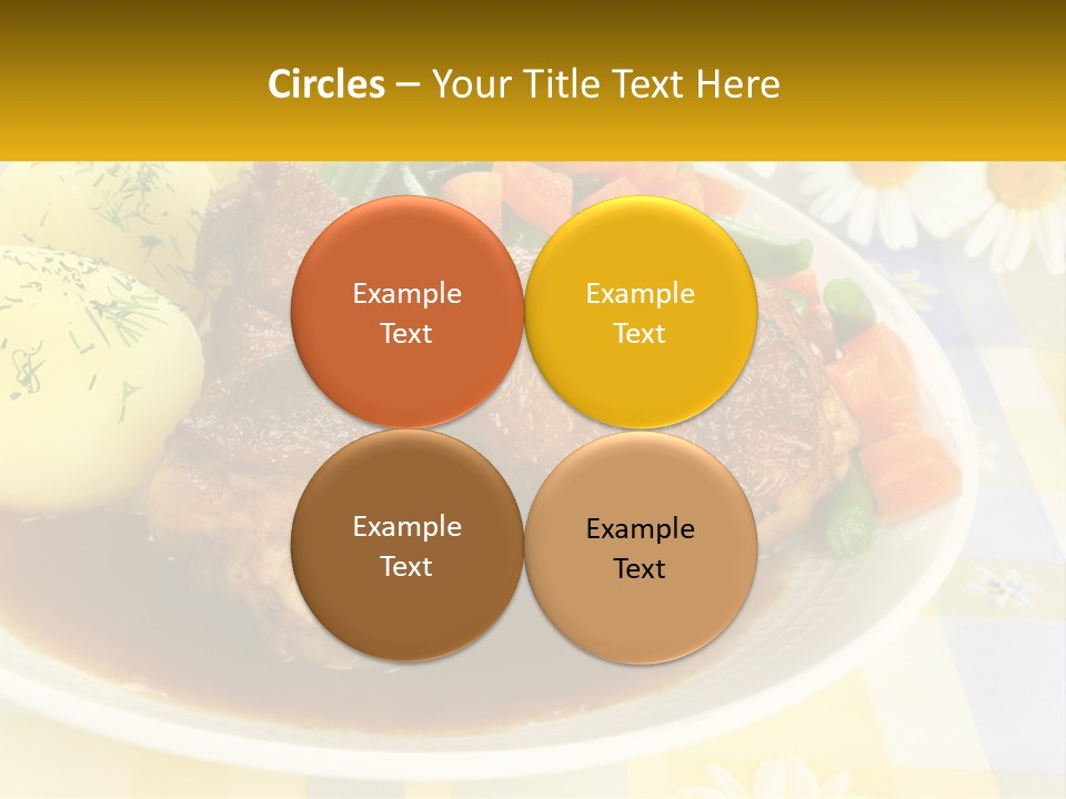 A White Plate Topped With Meat And Vegetables PowerPoint Template