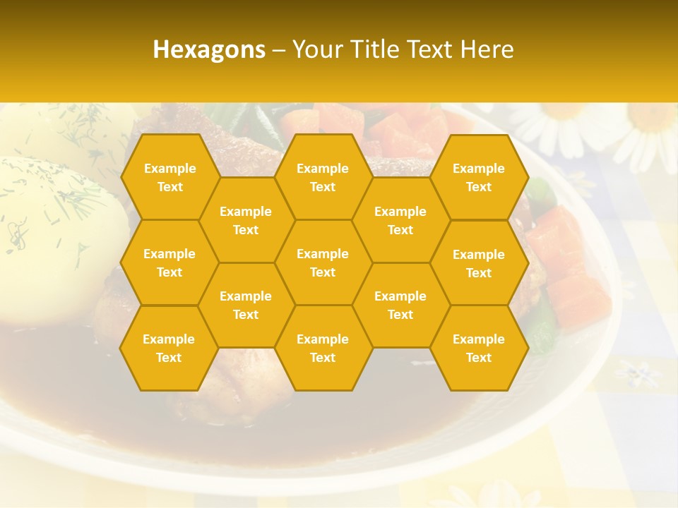 A White Plate Topped With Meat And Vegetables PowerPoint Template