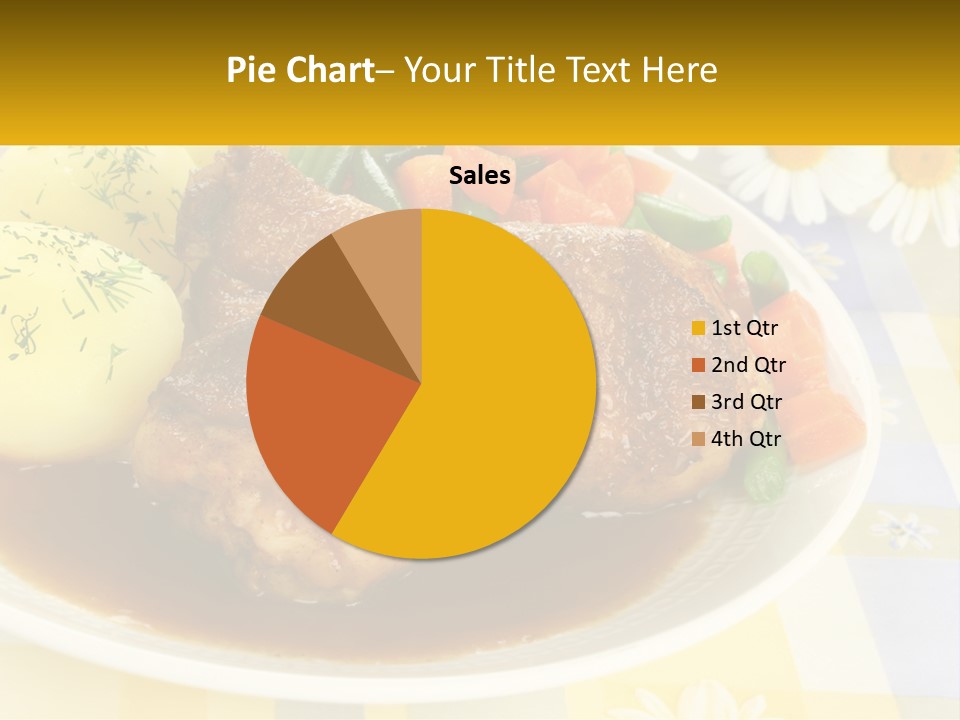 A White Plate Topped With Meat And Vegetables PowerPoint Template