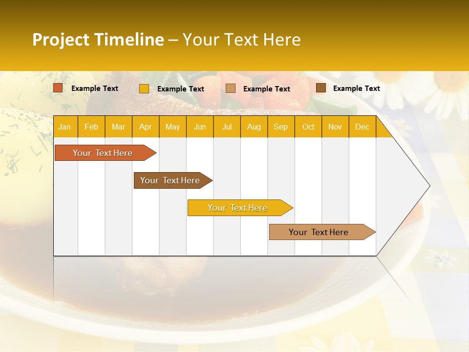 A White Plate Topped With Meat And Vegetables PowerPoint Template