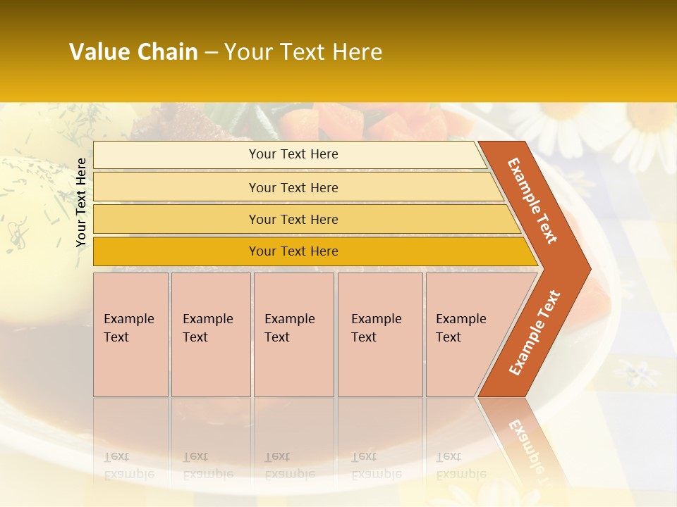 A White Plate Topped With Meat And Vegetables PowerPoint Template