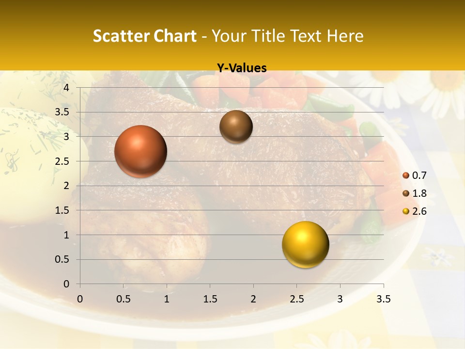 A White Plate Topped With Meat And Vegetables PowerPoint Template