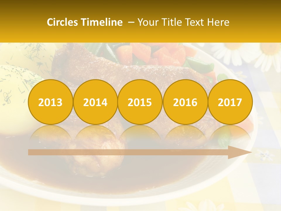 A White Plate Topped With Meat And Vegetables PowerPoint Template