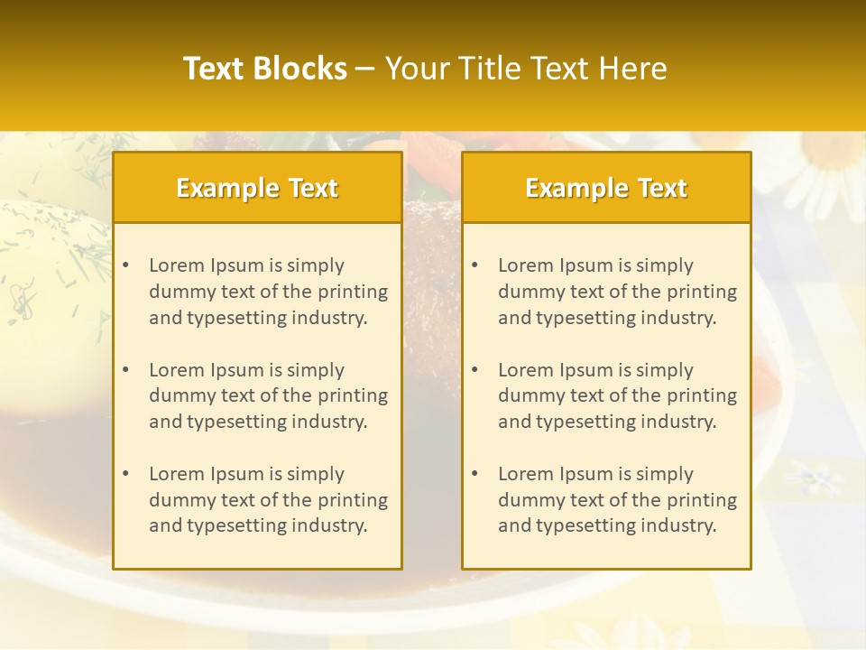 A White Plate Topped With Meat And Vegetables PowerPoint Template