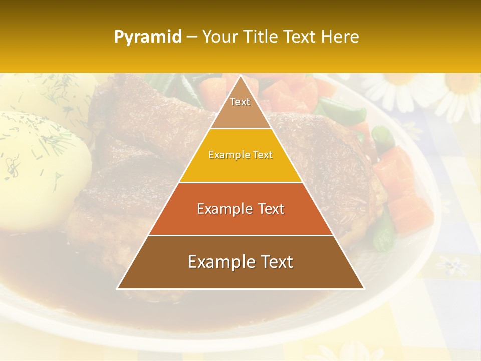 A White Plate Topped With Meat And Vegetables PowerPoint Template