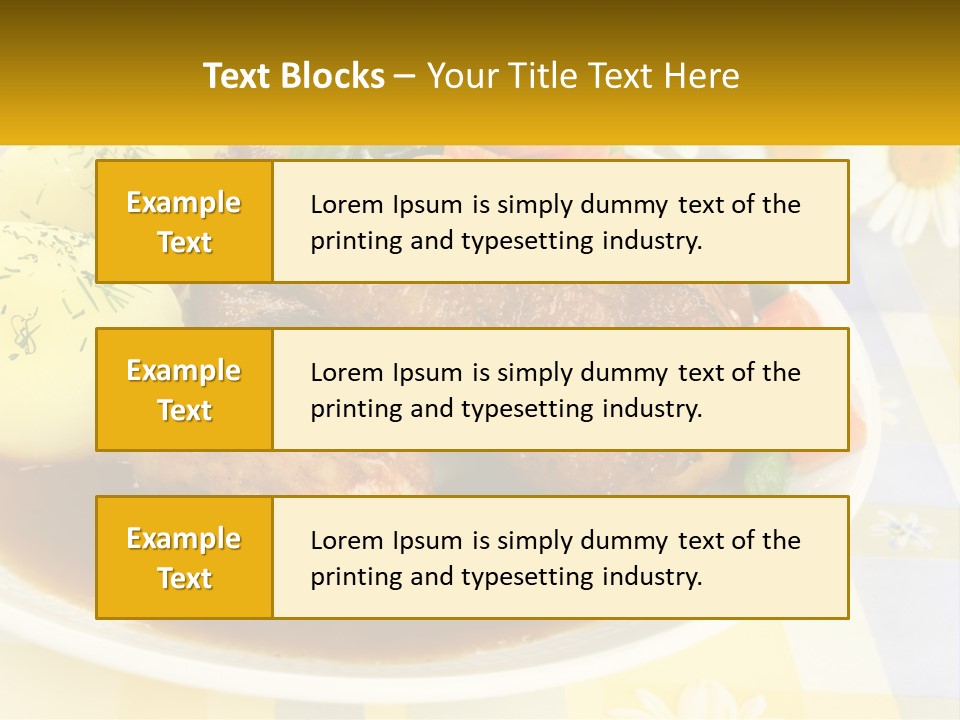 A White Plate Topped With Meat And Vegetables PowerPoint Template
