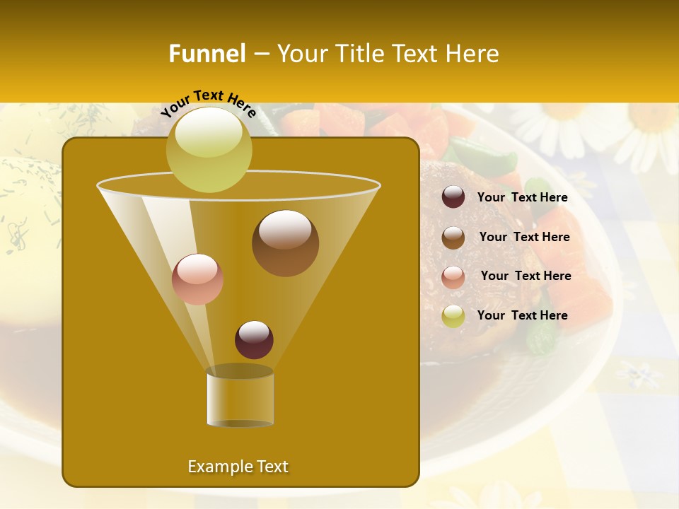 A White Plate Topped With Meat And Vegetables PowerPoint Template