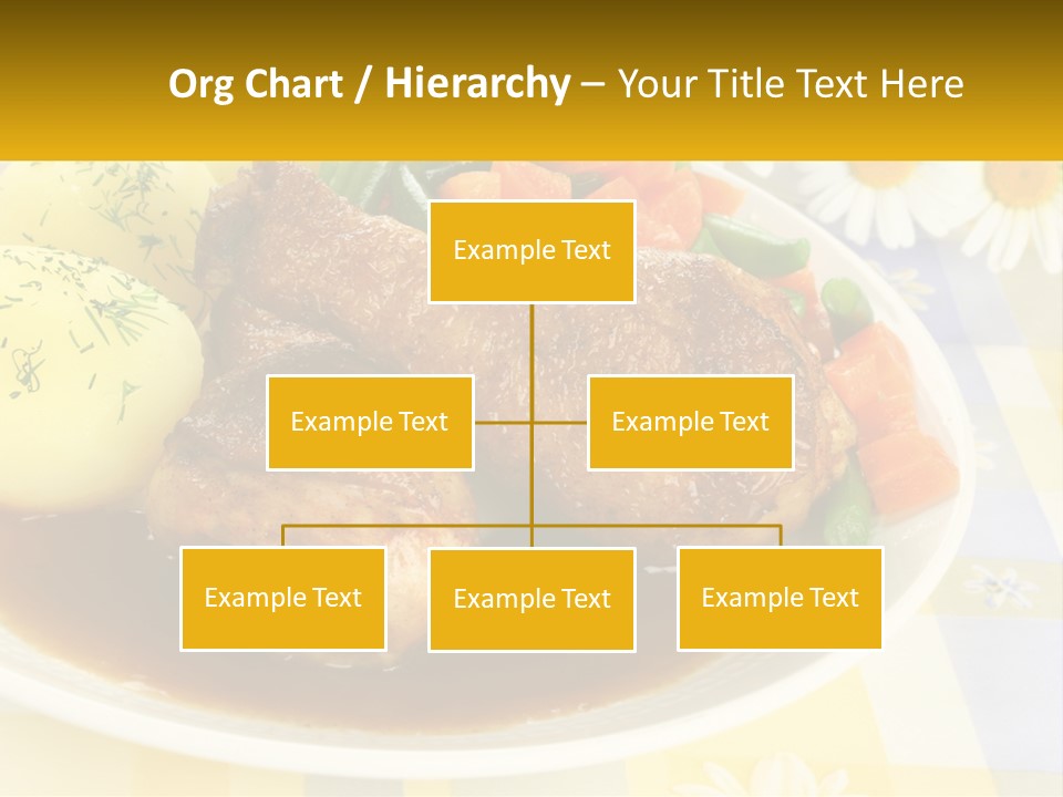 A White Plate Topped With Meat And Vegetables PowerPoint Template