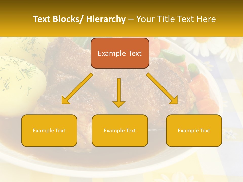 A White Plate Topped With Meat And Vegetables PowerPoint Template