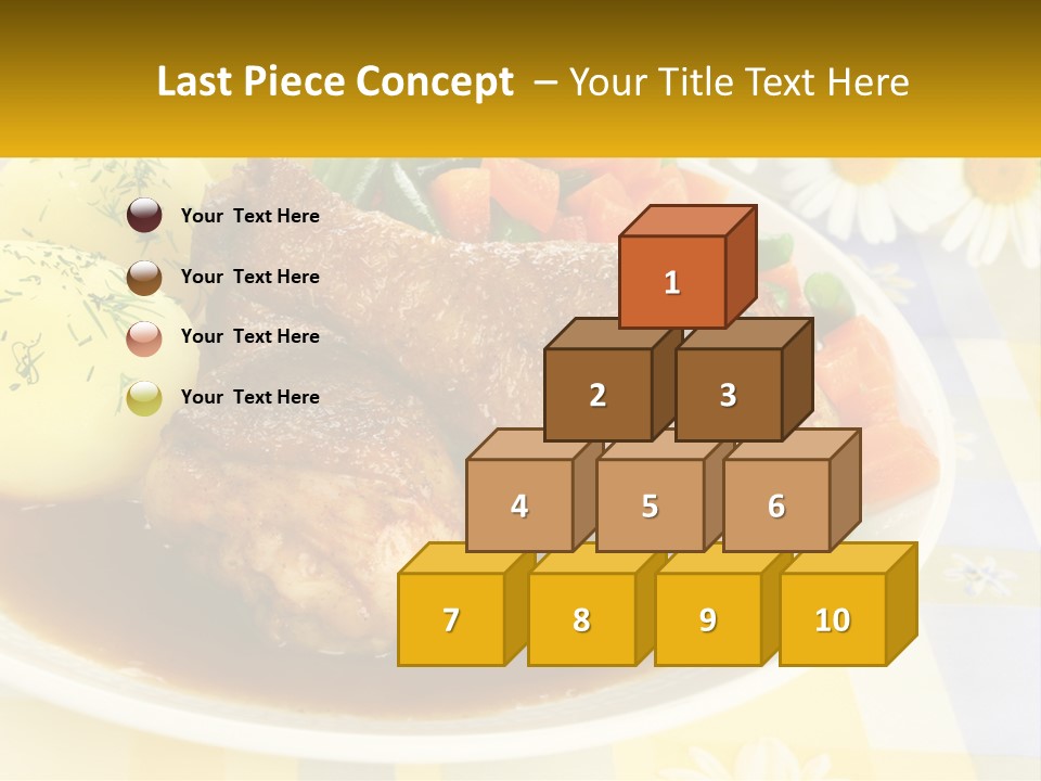 A White Plate Topped With Meat And Vegetables PowerPoint Template