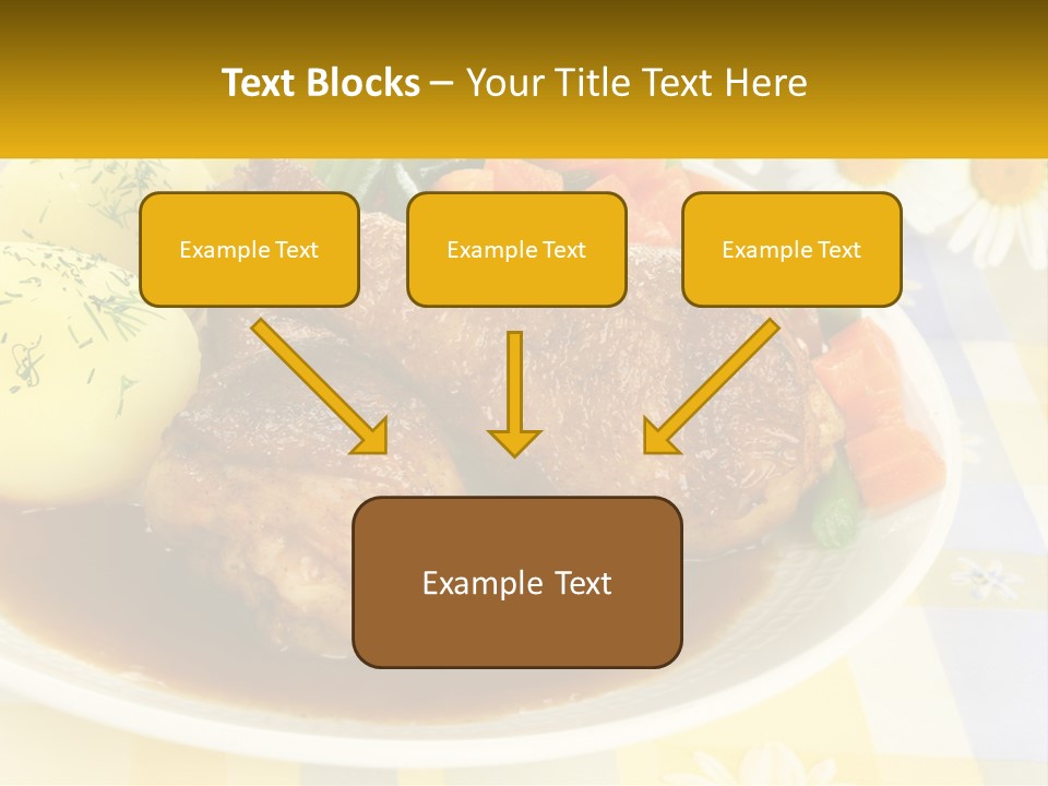 A White Plate Topped With Meat And Vegetables PowerPoint Template