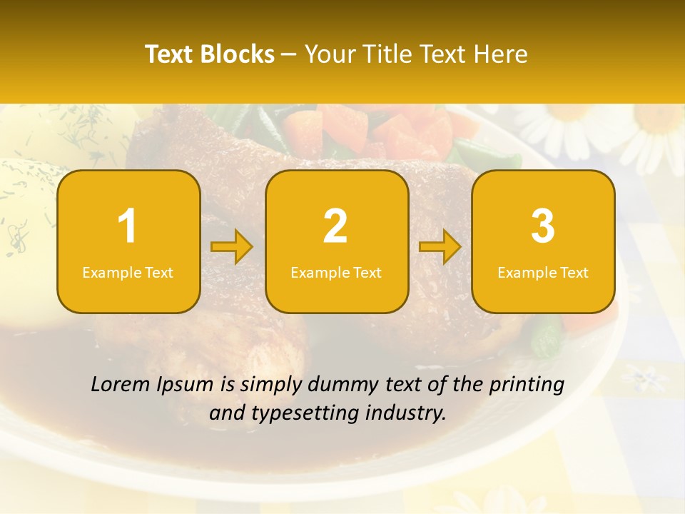 A White Plate Topped With Meat And Vegetables PowerPoint Template