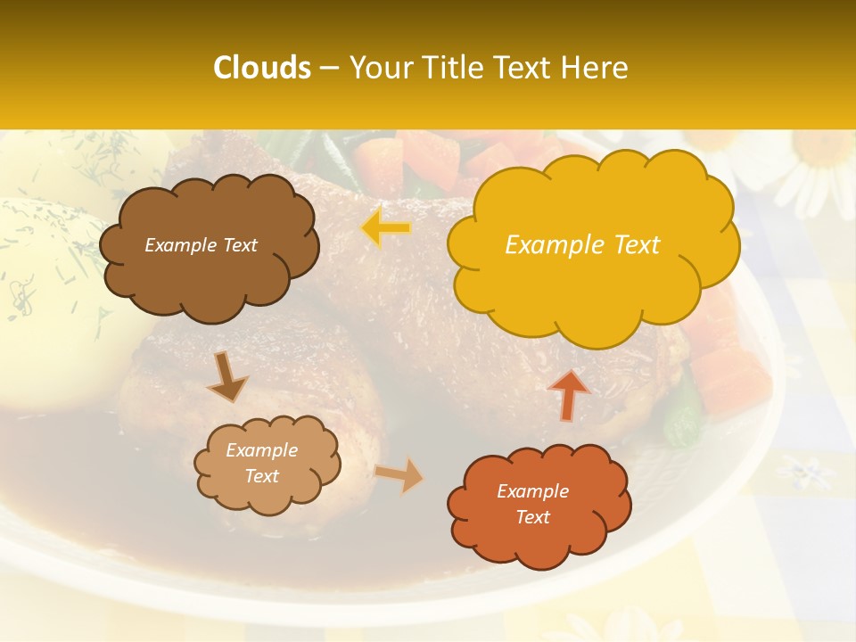 A White Plate Topped With Meat And Vegetables PowerPoint Template