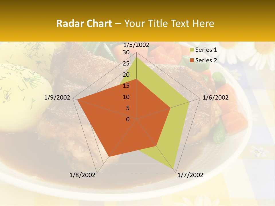 A White Plate Topped With Meat And Vegetables PowerPoint Template