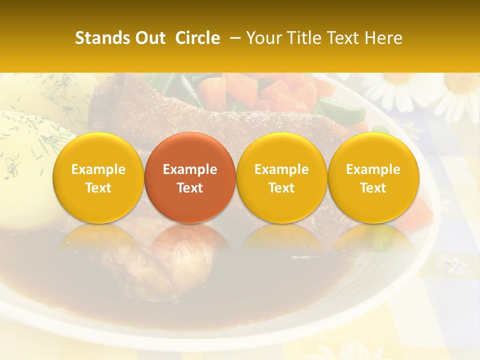 A White Plate Topped With Meat And Vegetables PowerPoint Template