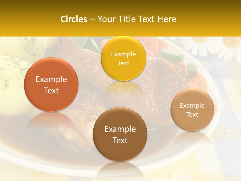 A White Plate Topped With Meat And Vegetables PowerPoint Template