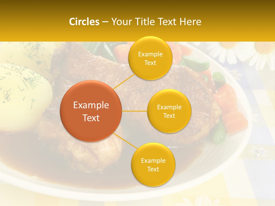 A White Plate Topped With Meat And Vegetables PowerPoint Template