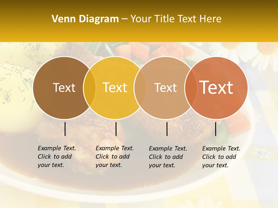 A White Plate Topped With Meat And Vegetables PowerPoint Template
