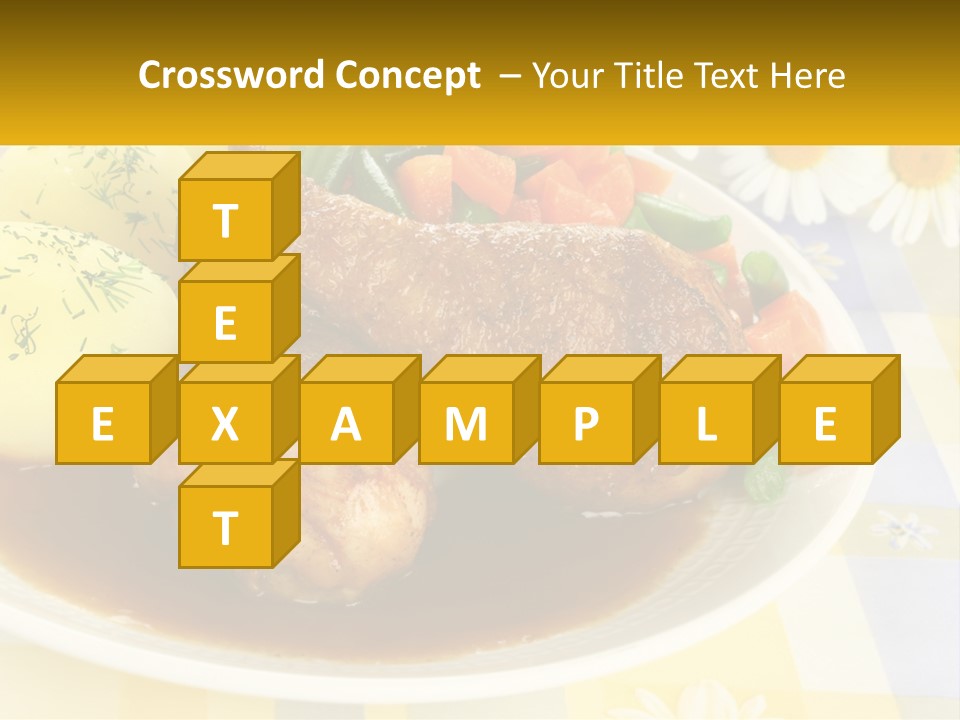 A White Plate Topped With Meat And Vegetables PowerPoint Template