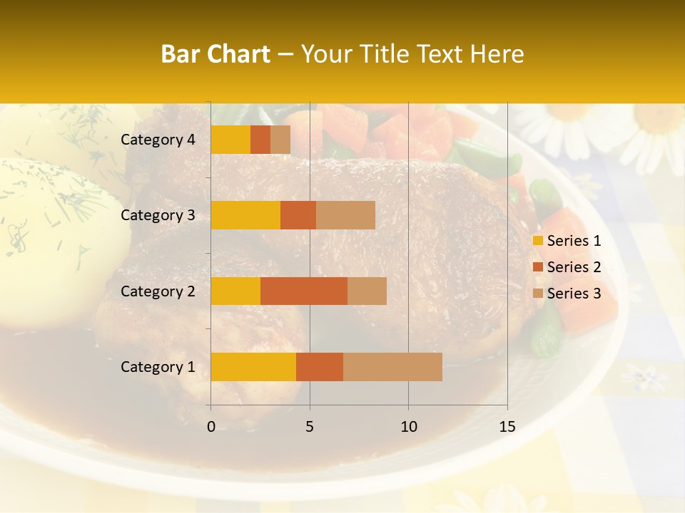 A White Plate Topped With Meat And Vegetables PowerPoint Template