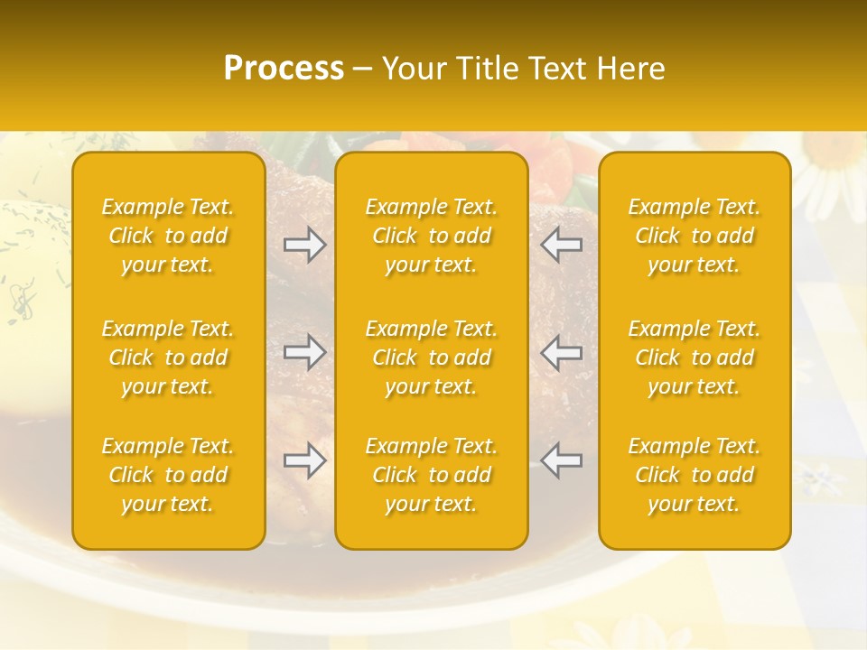 A White Plate Topped With Meat And Vegetables PowerPoint Template