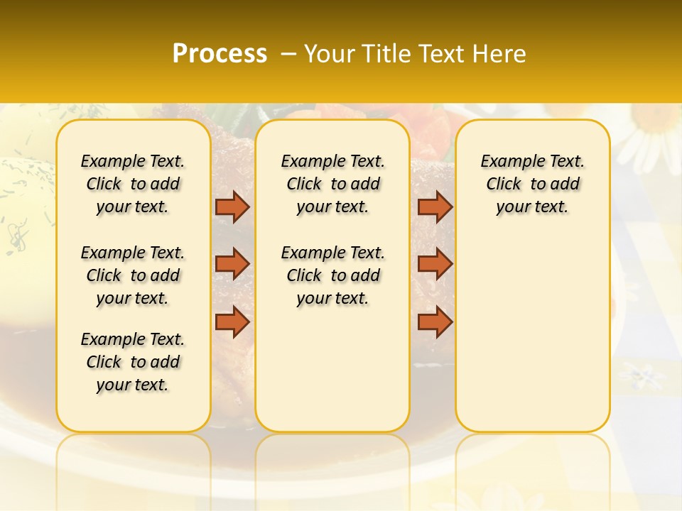 A White Plate Topped With Meat And Vegetables PowerPoint Template