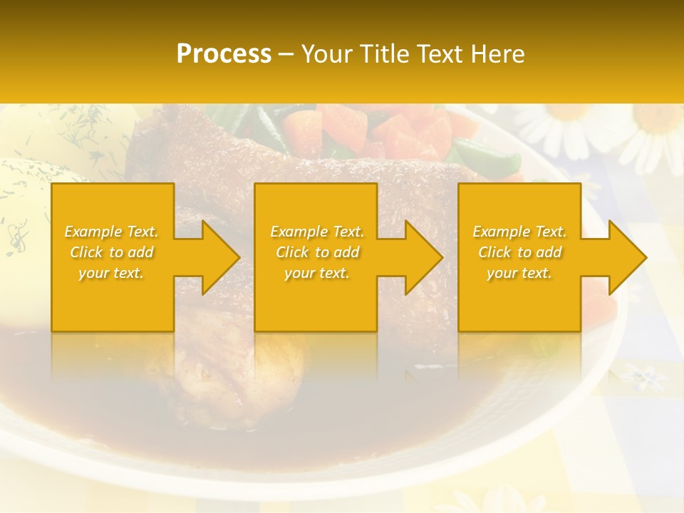 A White Plate Topped With Meat And Vegetables PowerPoint Template