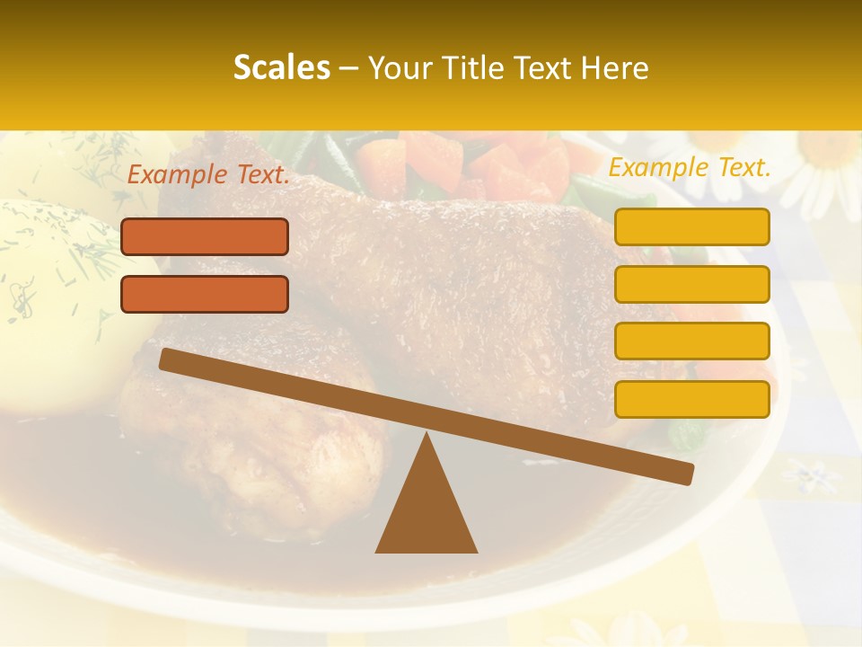 A White Plate Topped With Meat And Vegetables PowerPoint Template