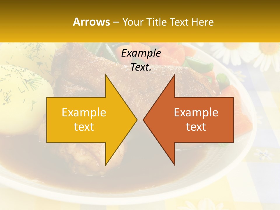 A White Plate Topped With Meat And Vegetables PowerPoint Template