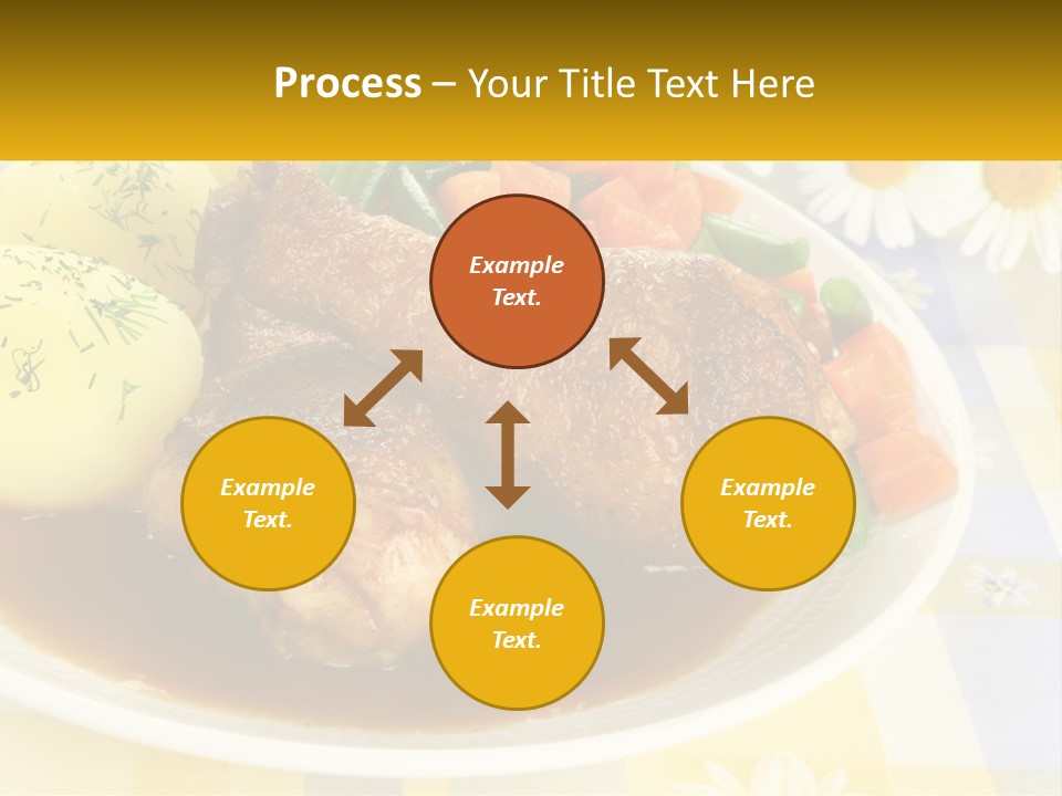 A White Plate Topped With Meat And Vegetables PowerPoint Template