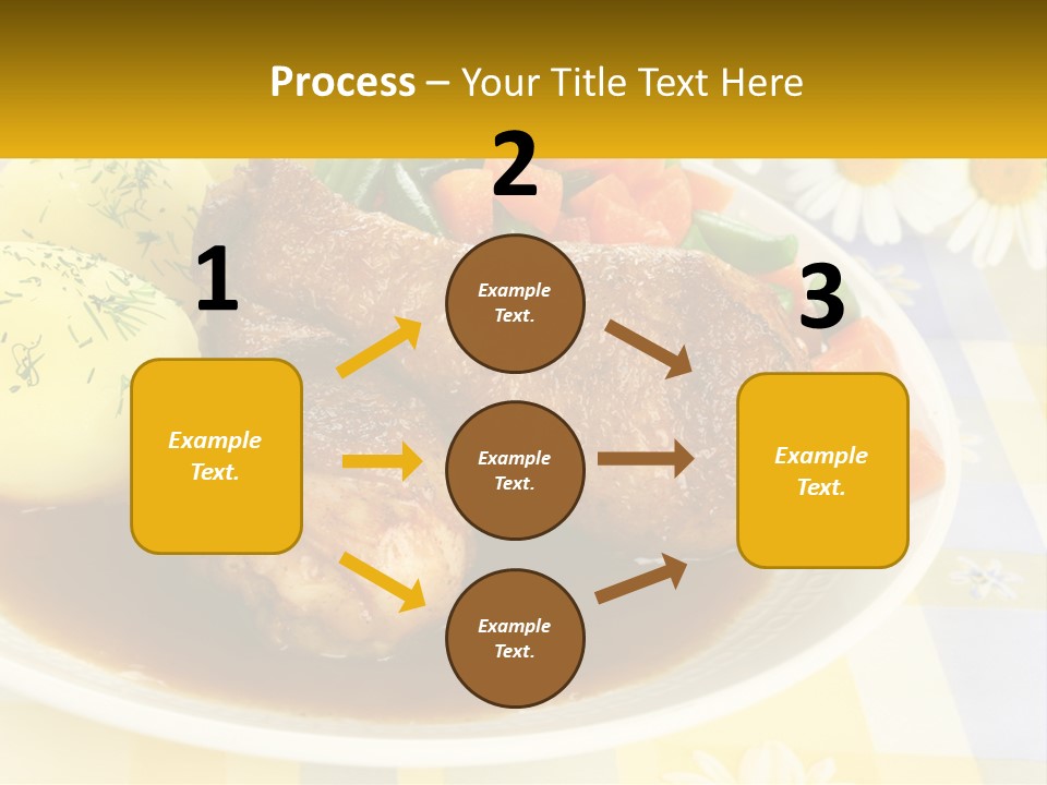 A White Plate Topped With Meat And Vegetables PowerPoint Template