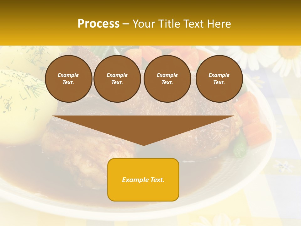 A White Plate Topped With Meat And Vegetables PowerPoint Template