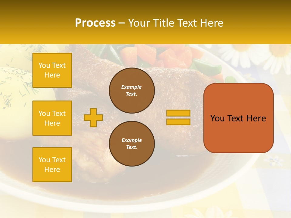 A White Plate Topped With Meat And Vegetables PowerPoint Template