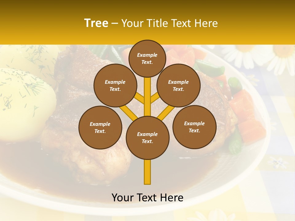 A White Plate Topped With Meat And Vegetables PowerPoint Template