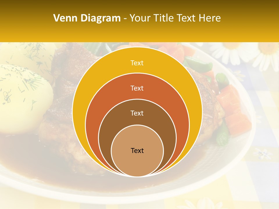 A White Plate Topped With Meat And Vegetables PowerPoint Template