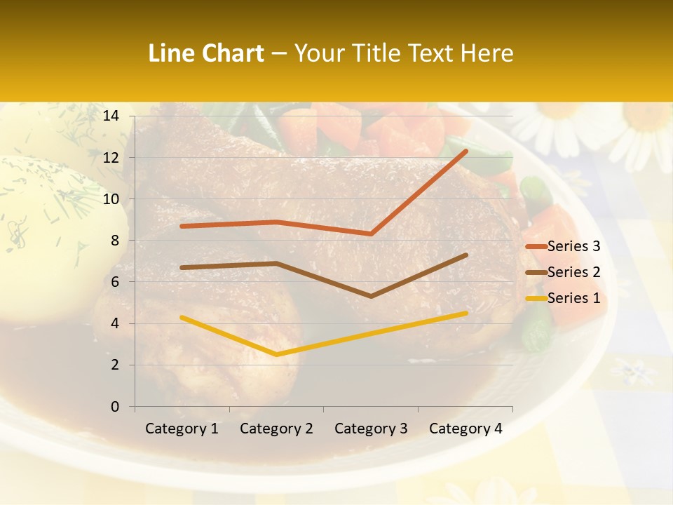 A White Plate Topped With Meat And Vegetables PowerPoint Template