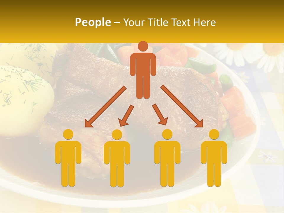 A White Plate Topped With Meat And Vegetables PowerPoint Template