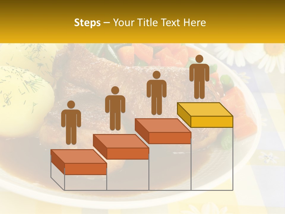 A White Plate Topped With Meat And Vegetables PowerPoint Template