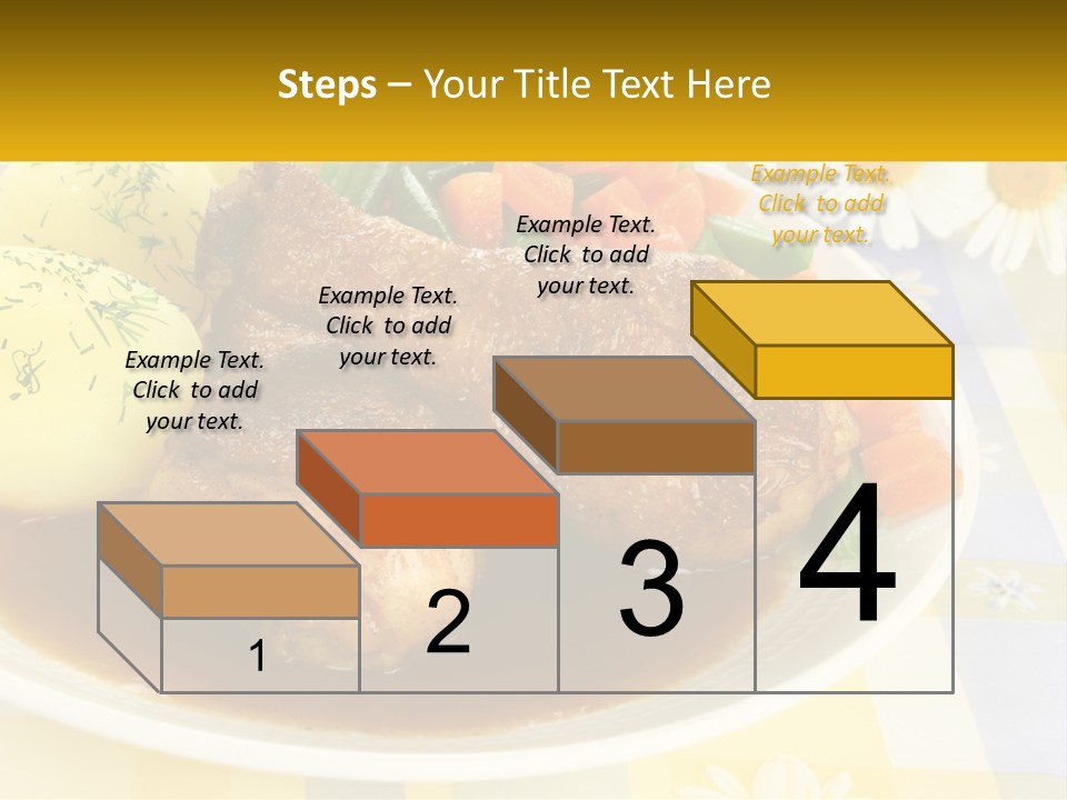 A White Plate Topped With Meat And Vegetables PowerPoint Template
