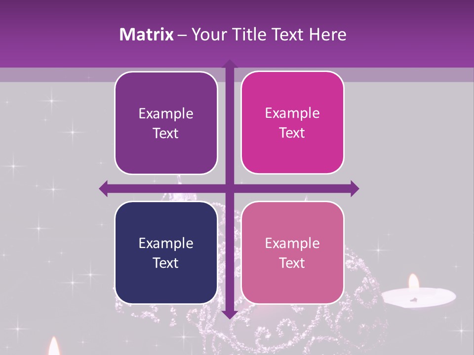 A Purple Christmas Ornament With Two Candles On A Purple Background PowerPoint Template