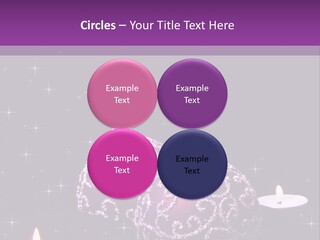 A Purple Christmas Ornament With Two Candles On A Purple Background PowerPoint Template