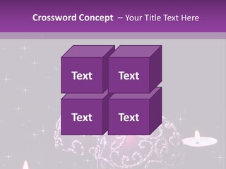 A Purple Christmas Ornament With Two Candles On A Purple Background PowerPoint Template