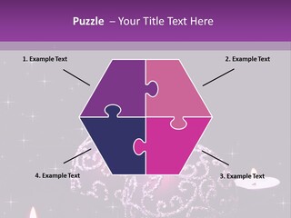 A Purple Christmas Ornament With Two Candles On A Purple Background PowerPoint Template