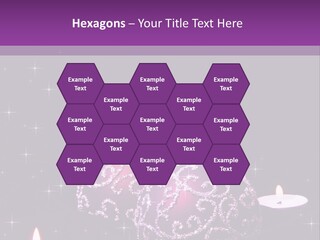 A Purple Christmas Ornament With Two Candles On A Purple Background PowerPoint Template