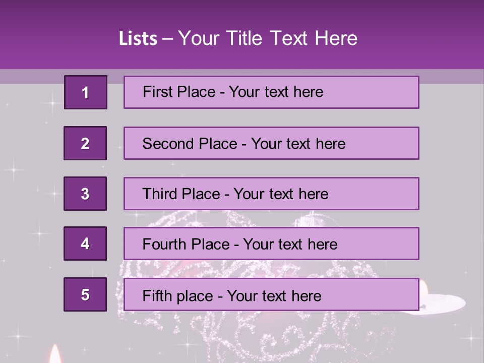 A Purple Christmas Ornament With Two Candles On A Purple Background PowerPoint Template