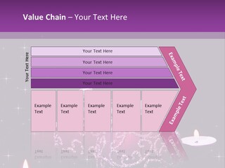 A Purple Christmas Ornament With Two Candles On A Purple Background PowerPoint Template