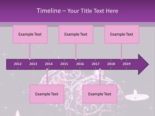 A Purple Christmas Ornament With Two Candles On A Purple Background PowerPoint Template