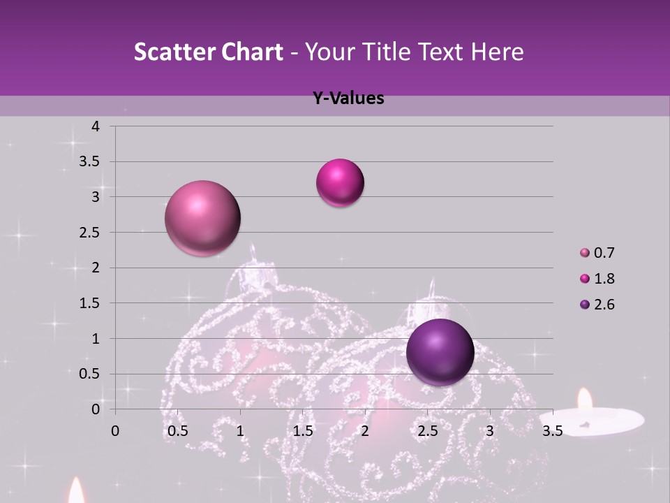 A Purple Christmas Ornament With Two Candles On A Purple Background PowerPoint Template